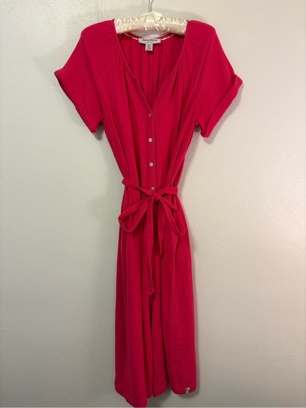 Tommy Bahama Button-Front Romper with Tie Waist Size S